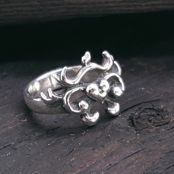 Artisan Hand Made Sterling Flame Heart Ring - Picture 6 of 13